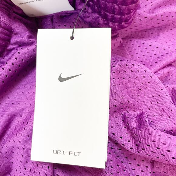 Nike Big Kids' Boys Dri-Fit Mesh Standard Fit Shorts Purple Size Small - Picture 3 of 5